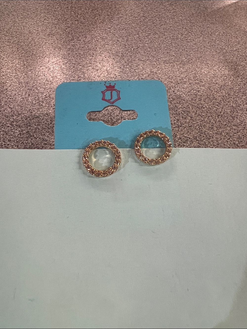 Gold-Tone Halo Stud Earrings